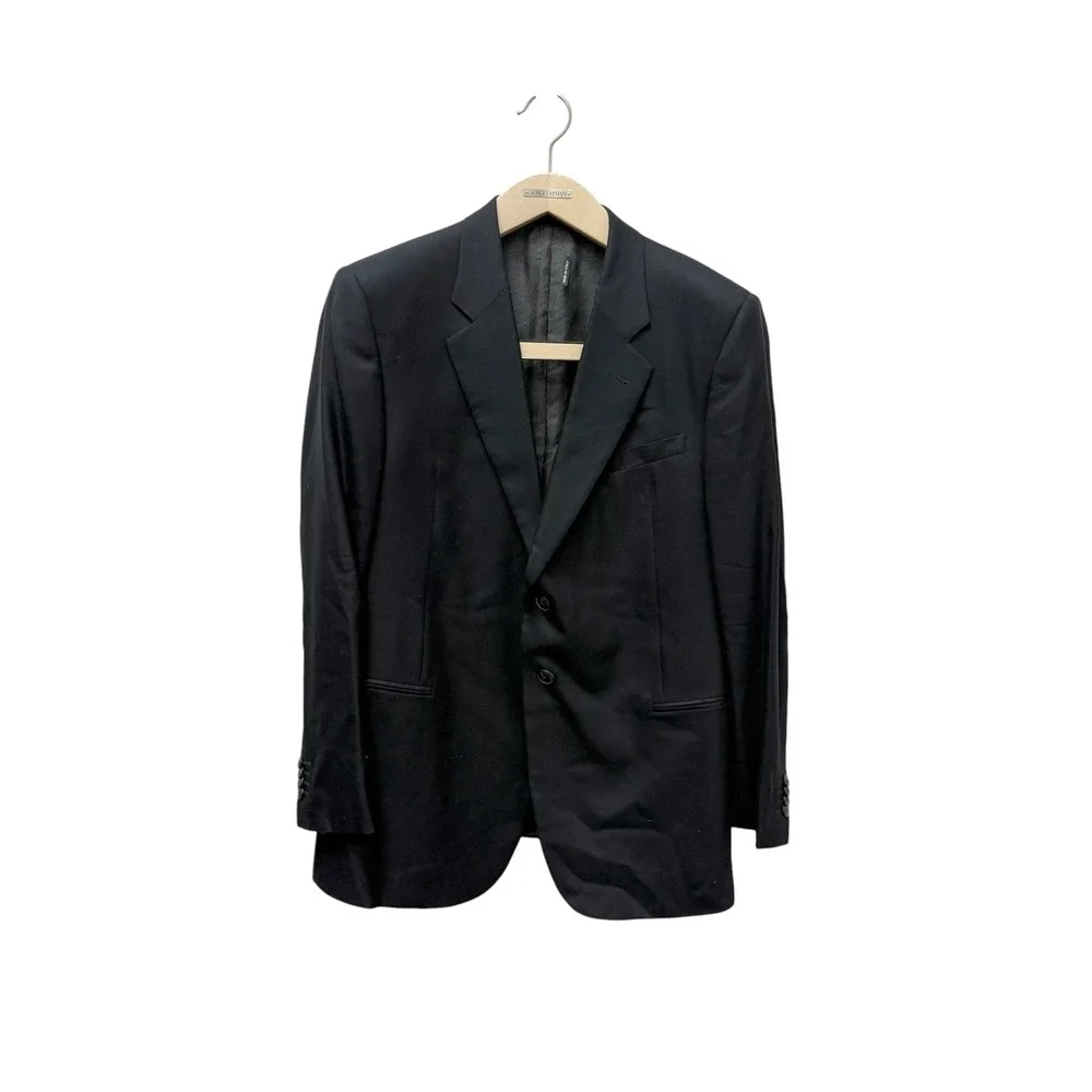 Giorgio Armani Black 100% Cashmere Blazer Jacket Made in Italy Size 56 IT US 46